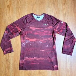 Nike LeBron James Lightweight Warm Up Sweatshirt Jersey Cover Red Silver Men's S